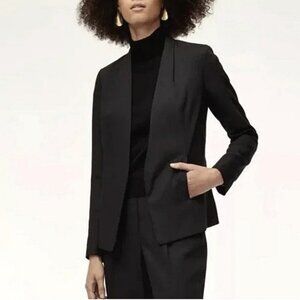 Aritzia Babaton Keith Blazer Sz 6 Open Front Black Corporate Minimalist